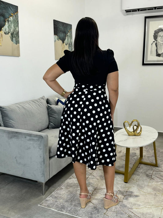 Polka dot black