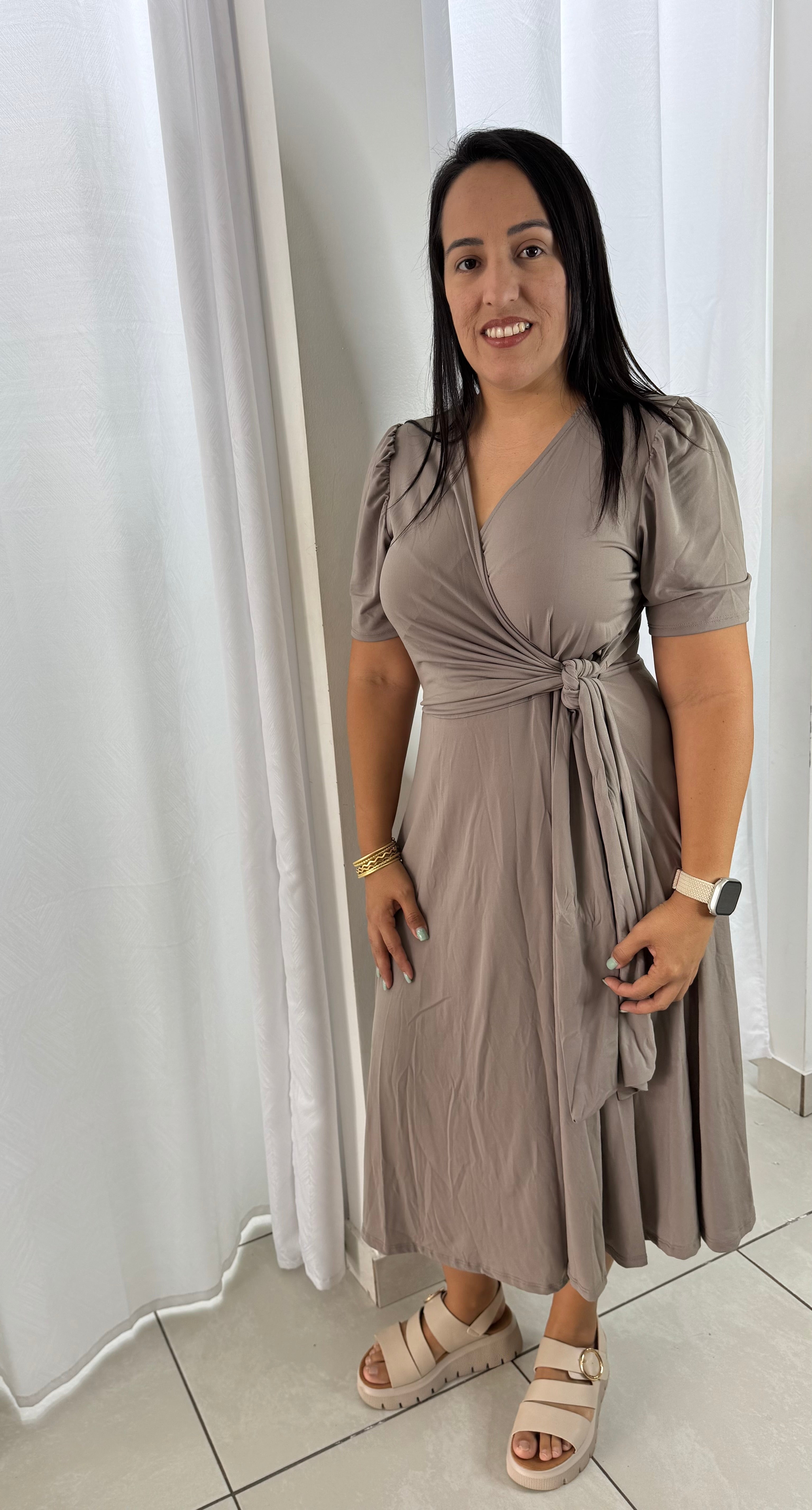 Vestido Beige Plus