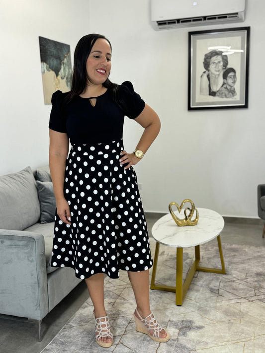 Polka dot black