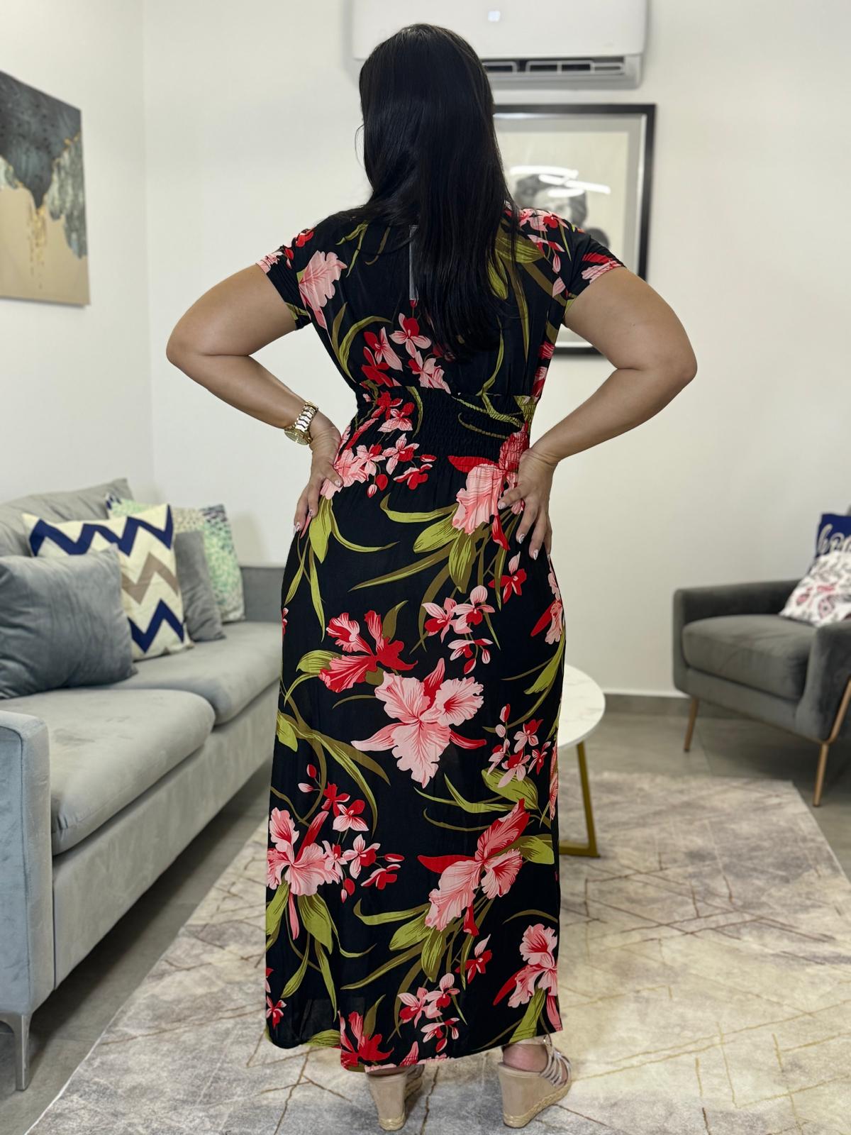 Vestido largo de flores