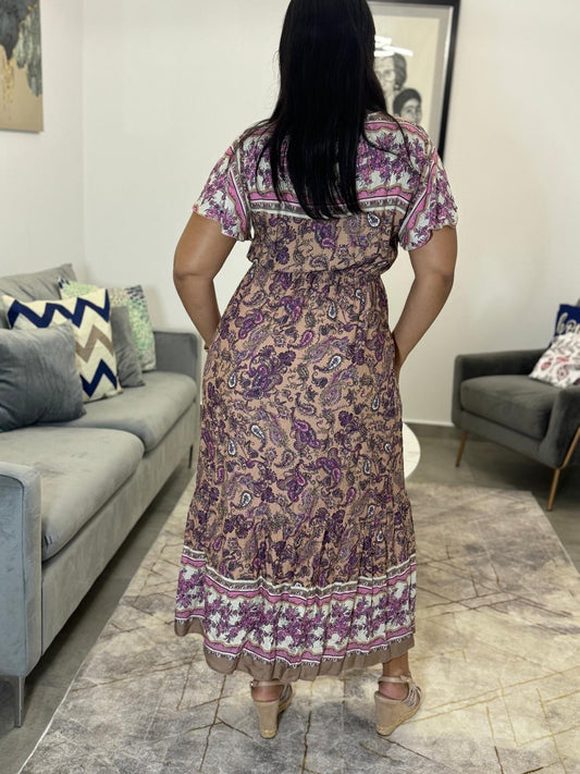 Floral dusty rose maxi dress